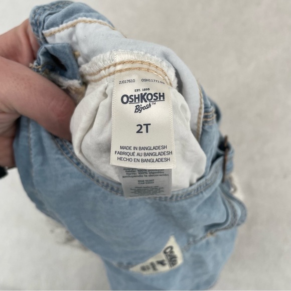 OSHKOSH B’GOSH Girls denim jean Overall Tulle dress polka dot sparkle gold 2T - Picture 6 of 6